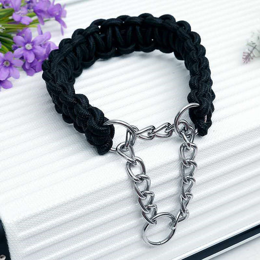 HKM-2892349 Durable Nylon Chain Collar for Medium and Large Dogs with Colorful Design