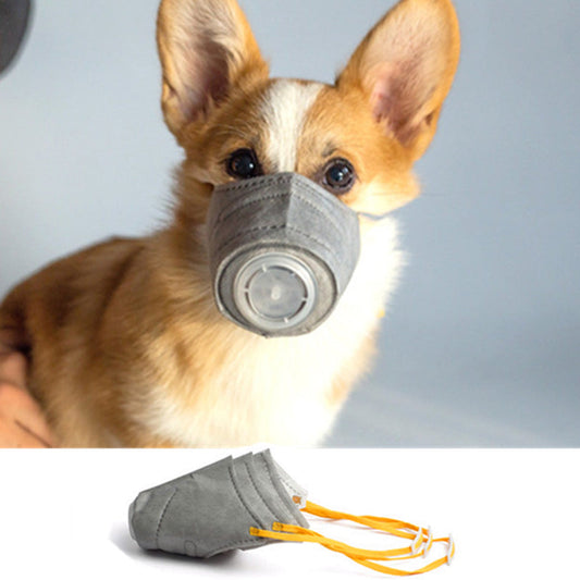 HKM-5843133 Soft Cotton Dog Face Mask for Respiratory Protection - Anti-fog, Anti-dust, PM2.5 Filter - S, M, L Sizes