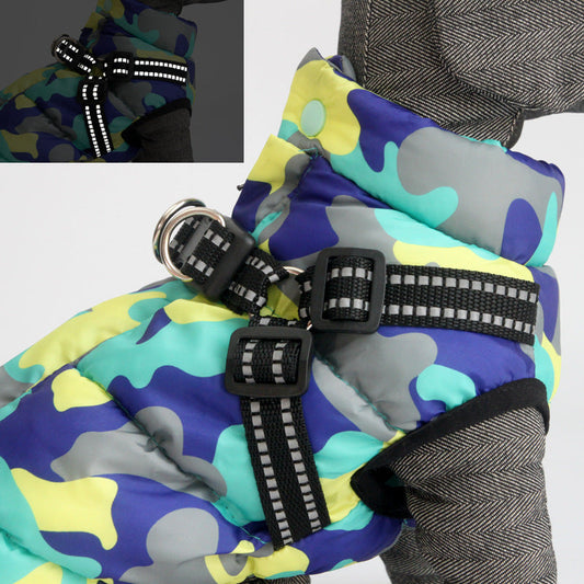 HKM-8771005 Winter Warm Pet Dog Jacket with Lace Up Design for Puppies in Various Sizes