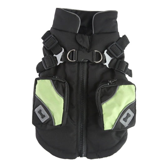 HKM-8934845 Warm Cotton-Padded Pet Jacket with Zipper for Winter - Multiple Colors & Sizes Available