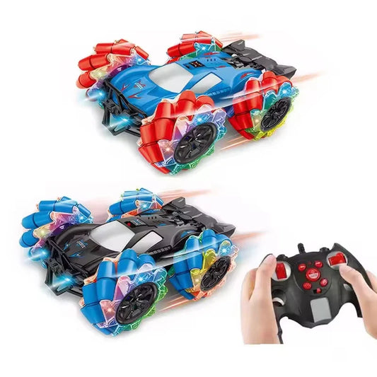 KTX-000211 Remote Control Stunt Car with Lights, Music, Spray, and Gesture Control - 360° Rotation, Indoor/Outdoor Fun