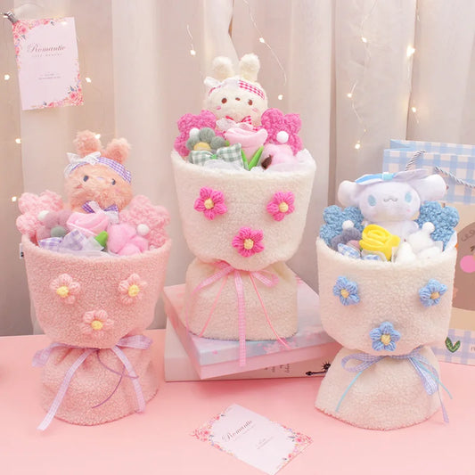 KTX-000787 Korean Cartoon Plush Doll Bouquet with PP Cotton Filling, 10cm-100cm, Cute Soft Toy for All Ages