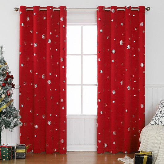 KTX-006099 Hole-Free Snowflake Shade Cloth Curtain - High Shading Polyester - Available in Various Sizes and Colors