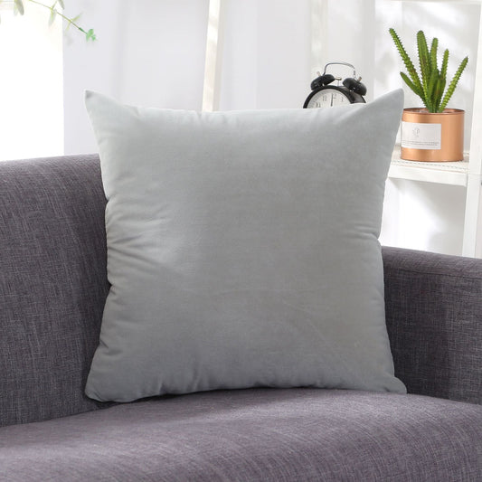 HKM-006931 Large Lumbar Cushion Cover for Sofa, Office, and Bedside - Plush Velvet, Various Sizes & Colors Available