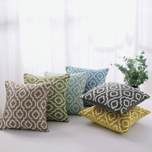 HKM-008915 Geometric Abstract Cotton and Linen Yarn-Dyed Sofa Cushion Pillowcase 45x45cm