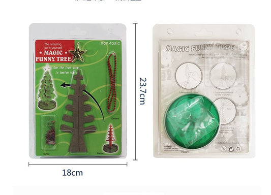 HKM-011923 Magic Growing Paper Christmas Tree with Water Activation - Festive Tree Decoration Set