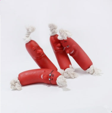 HKM-012755 Puppy Funny Ham Sausage Dog Chew Toys Pet Supplies Interactive Dog Ball Toys For Large Dogs Bite Resistant Hot Dog Toy