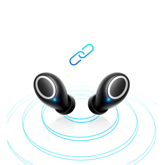 HKM-013203 Wireless Bluetooth Mini Headset - Stereo Earplug Style, 10m Range, Available in Black, White, Gold, Rose Gold, Blue
