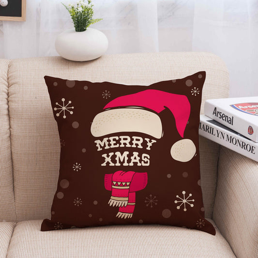 KTX-013587 Christmas-Themed Polyester Pillowcase for Cozy Holiday Decor