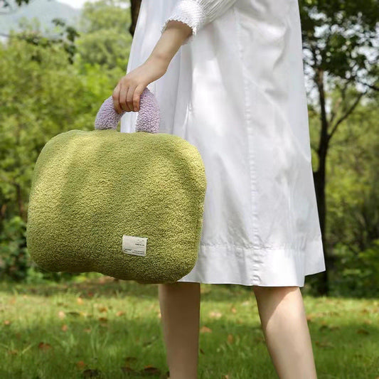 KTX-014419 Personality Plush Backrest Pillow in Briefcase, Dumpling Bag, and Round Bag Shapes