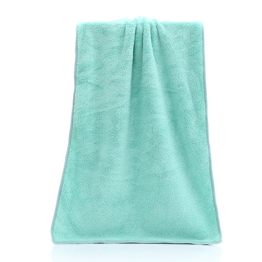 KTX-015187 High-Density Coral Fleece Microfiber Towel - 34x75cm, Polyester Fiber Composition