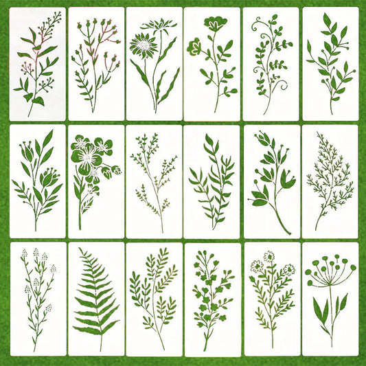 HKM-015699 Floral Spray Painting Template Set with Various Designs and Textures