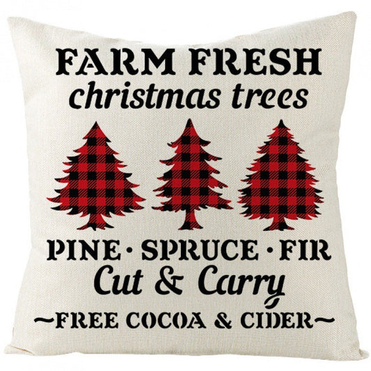 HKM-024339 Christmas-Themed Cartoon Anime Linen Pillowcase, Modern Simple Design, 45x45cm