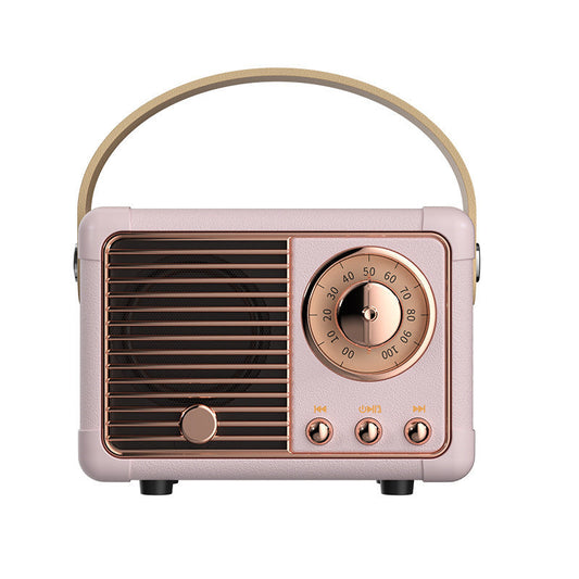 HKM-024723 Portable Retro Bluetooth Speaker - Wireless Audio for Mobile Devices and Home Use - USB Charging, 400mAh Battery, Available in Multiple Colors