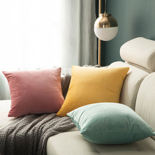 HKM-025939 Thick Velvet Nordic Cushion Pillow for Sofa, Office Chair, and Bed - Multiple Sizes and Colors Available