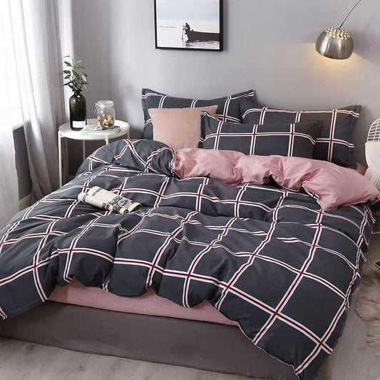 HKM-027283 Kids' Fun Designs Brushed Printing Four-Piece Polyester Bedding Set
