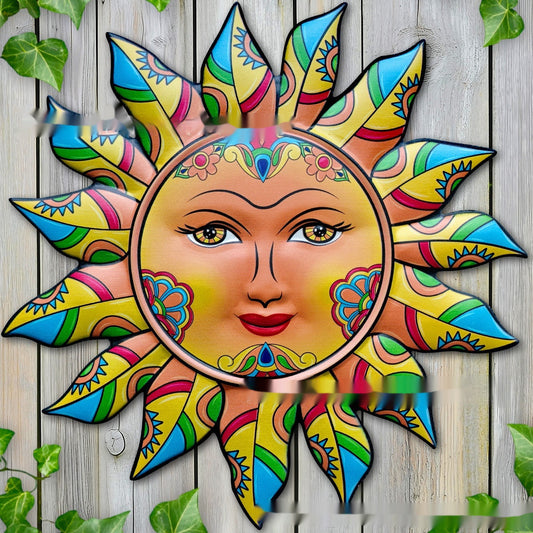 HKM-028051 Metal Iron Sun Face Wall Art for Indoor and Outdoor Decoration