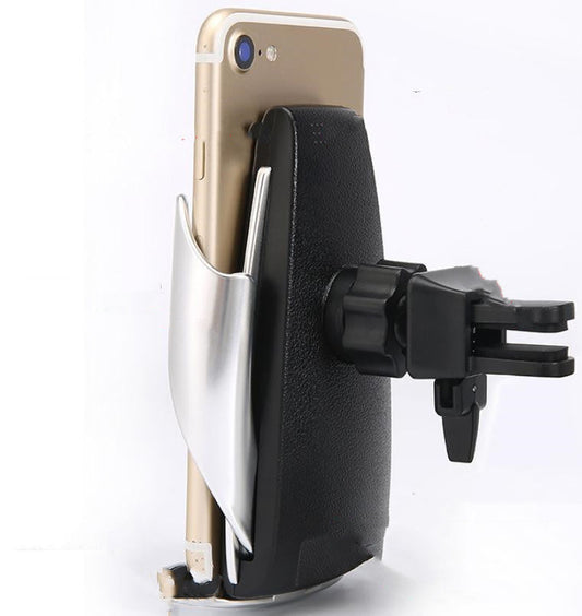HKM-029331 Wireless Fast Charging Car Phone Holder with Type-C Output - Silver