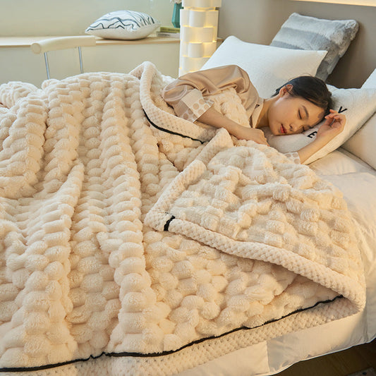 HKM-031571 Cozy Solid Color Velvet Flannel Blanket for Autumn and Winter in Various Sizes and Colors