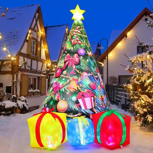 KTX-033171 7.8 FT Pink Inflatable Christmas Tree - Colorful Indoor/Outdoor Garden Decoration