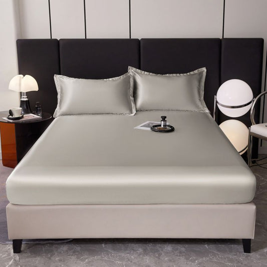 HKM-038483 Solid Color Satin Cool Silk Summer Bed Cover - Multiple Sizes Available