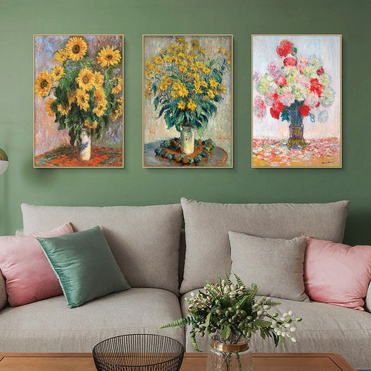 KTX-043923 Elegant Landscape Canvas Art with Luxury Gold Aluminum Frame and Pine Wood Inner Frame for Home Decoration