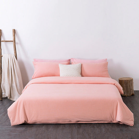 HKM-045907 Pure Cotton 4-Piece Bedding Set with Quilt Cover and Pillowcases for Multiple Bed Sizes