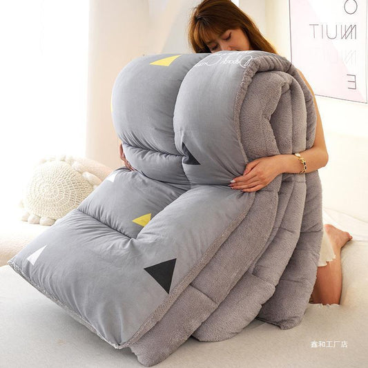 HKM-046227 Lambswool Thick Cotton Winter Quilt - Multiple Sizes & Colors Available