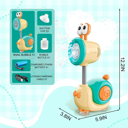 HKM-046867 Automatic Bubble Blower Toy - Cartoon Snail Shape, Rechargeable 20-Hole Bubble Machine for Ages 5 and Up