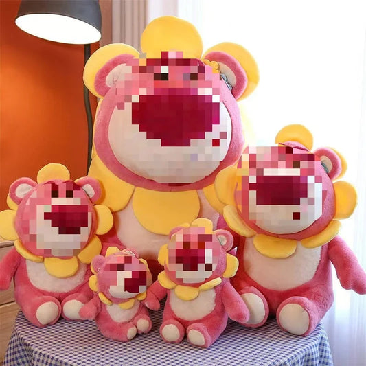 HKM-050515 Cute Strawberry Bear Plush Toy - Soft Stuffed Doll for Kids, Ideal for Birthdays and Holidays, Various Sizes Available