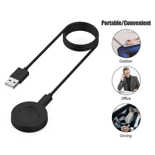 HKM-053651 Smart Watch Charging Cable for Huawei GT/GT2/Magic/Dream - TPE Soft Thread, Available in Black and White