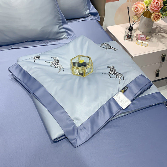 HKM-055443 Tencel Lyocell Summer Air Conditioner Quilt with Feather Silk Cotton Filling - Modern Twill Design