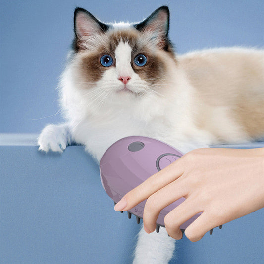 HKM-058515 Three-in-One Pet Spray Comb for Dogs and Cats - Soothing Hair Removal Brush in Sky Blue and Rose Red