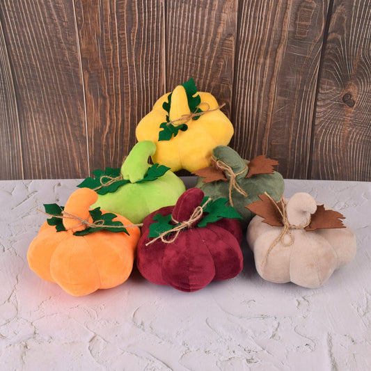 HKM-064147 Fabric Pumpkin Halloween Party Decorations - Assorted Colors, Cloth Ornaments, 15x14cm