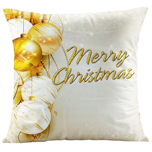 HKM-066387 Digital Printed Christmas Pillowcase - Super Soft Short Plush Cushion Cover, 45x45cm, PP Cotton Filling