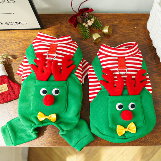 HKM-069459 Festive Elk Design Pet Clothing for Dogs and Cats, Multiple Sizes Available
