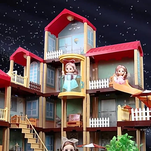 HKM-071187 3D DIY Miniature Dollhouse Model with LED Light - Kids Furniture Craft Puzzle for Ages 6+