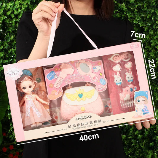 HKM-071763 Fantasy Princess Doll Set for Kids - Multi-Style Playhouse Toy Gift Box