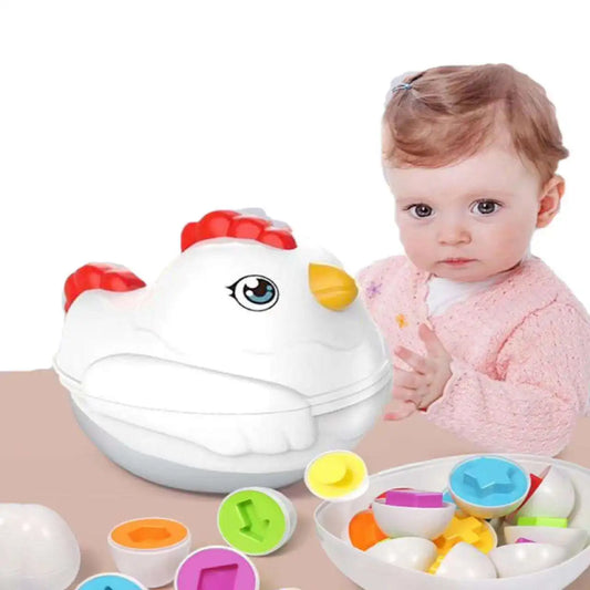HKM-075539 Kids Educational Matching Egg Toy Set - 12 Pieces Color Recognition Sensory Play for Infants and Toddlers