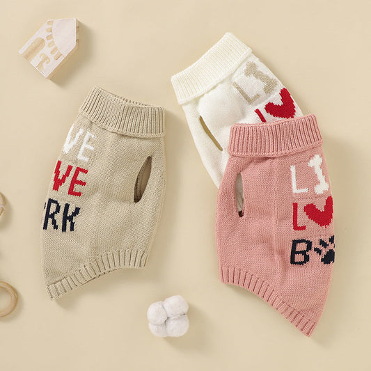 HKM-077459 Round Neck Fleece Coat for Cats and Dogs in Pink and Beige, Sizes XX/S/M/L/XL