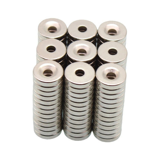 HKM-080339 Neodymium Iron Boron Circular Sinking Hole Magnet, 15x3 Sizes Available