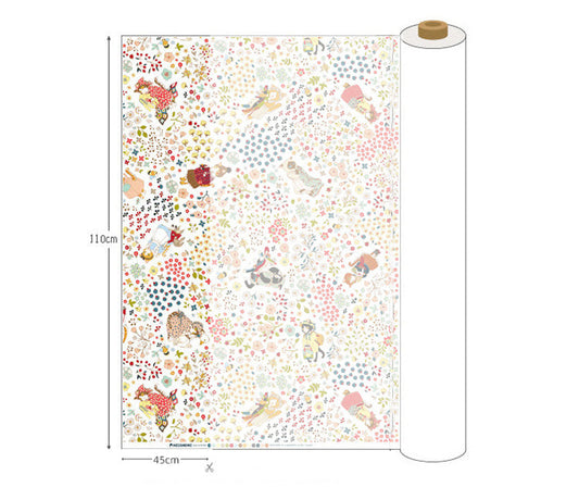 HKM-082131 Latte Cat 20's Cotton Fabric - Eco-Friendly Printing and Dyeing, 45cm x 110cm
