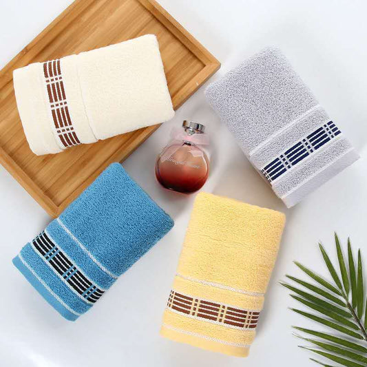 HKM-087315 Soft Absorbent Cotton Face Towel in Yellow, Blue, or Gray