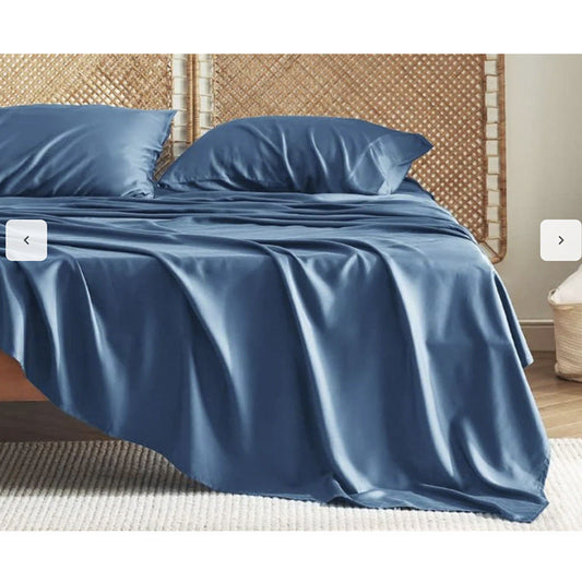 HKM-089043 Bamboo Fiber Fitted Bed Sheet Set with Pillowcases - Solid Color, Available in Multiple Sizes