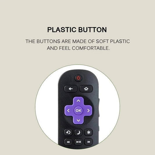 HKM-089555 Roku Remote Control for TV - 8m Transmission Distance, Black