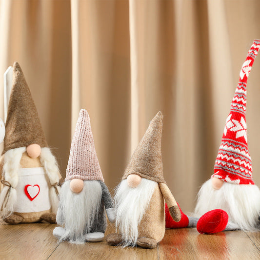 HKM-094931 Three-Dimensional Modern Art Christmas Goblin Doll Decoration in Love Chef Color