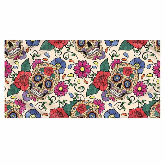 KTX-096531 Skull Printed Microfiber Beach Towel - Two Sizes Available