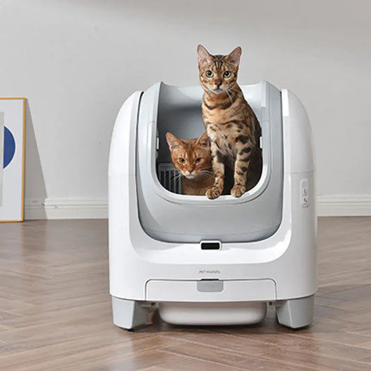 KTX-102163 Automatic Open-Top Self-Cleaning Cat Litter Box with APP Control and Weight Monitoring, Odor-Free Design for Cats Up to 10kg