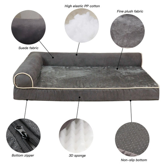 HKM-102355 Cozy Solid Color Pet Bed with Premium Cloth - Available in Multiple Sizes and Colors