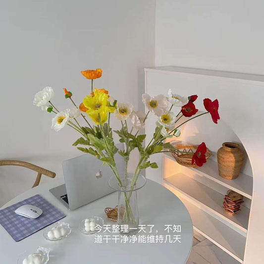 HKM-102483 Colorful Silk Fabric Artificial Flowers for Weddings, Photography, and Home Decor